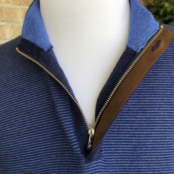 PETER MILLAR Needle-Stripe 100% Merino Wool Quarter-Zip Golf Pullover - Picture 7 of 13
